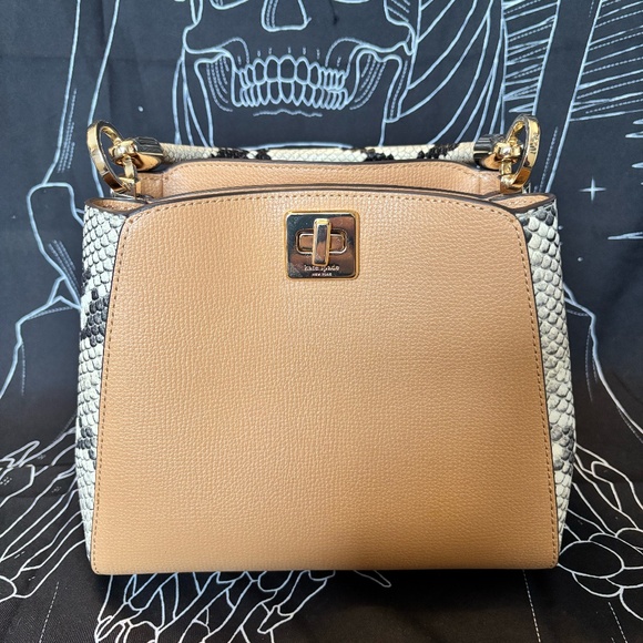 Kate Spade Crossbody Snake Print/Tan Purse - Picture 1 of 6